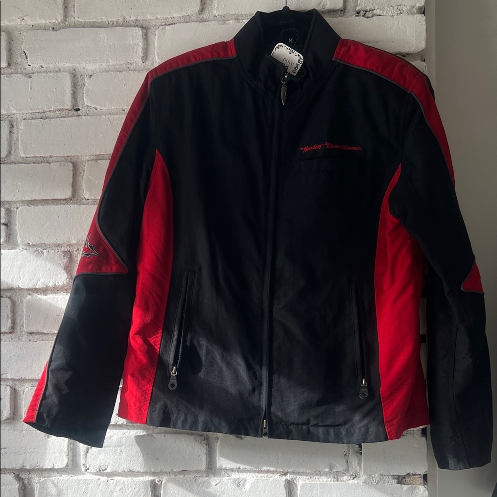 Harley-Davidson Black and Red Performance Riding Jacket***flaw photographed​